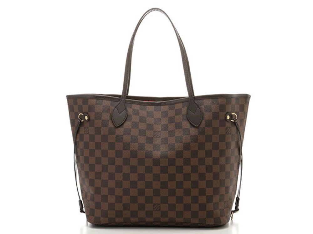 LOUIS VUITTON LV Neverfull Tote Bag Damier Cerise Red